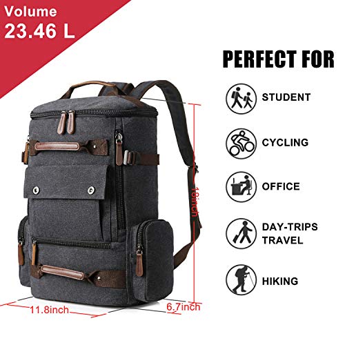 High Quality Canvas Gray Large Capacity Camping Bag USB Interface