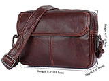 Clean Vintage Leather Crossbody Purse Women / Men'S Carry-All Messenger Bag (Brown)