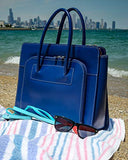 McKlein Lake Forest, Top Grain Cowhide Leather, 15" Ladies' Laptop Briefcase, Navy