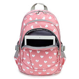 Abshoo Heart Printed School Backpacks For Girls Cute Primary School Bookbags (Pink)