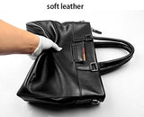 Saierlong New Mens Black Genuine Leather Briefcase Shoulder Laptop Business Bag