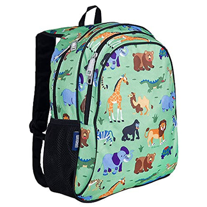 Wildkin 15 Inch Kids Backpack for Boys & Girls, 600-Denier Polyester Backpack for Kids, Features Padded Back & Adjustable Strap, Perfect Size for School & Travel Backpacks, BPA-free (Wild Animals)