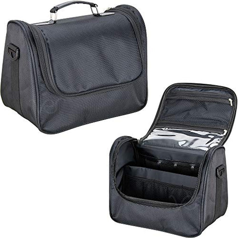 Ver Beauty Soft Sided Makeup Cosmetic Beauty Travel Nylon Case Toiletry Bag Organizer Kit, Black