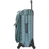 Steve Madden Luggage Large 28" Expandable Softside Suitcase With Spinner Wheels (Legends Turquoise)