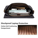 Messenger Bag for Men, VASCHY Vintage Water Resistant Waxed Canvas Satchel 15.6 inch Laptop Briefcase Shoulder Bag with Padded Shoulder Strap Gray