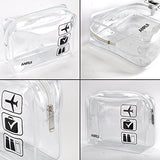 (3 Pack) Anrui Tsa Approved Clear Toiletry Bag Travel Carry On Airport Airline Compliant Bag