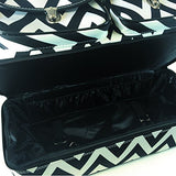 Ever Moda Fashion Pattern Print Duffle Bag, 18", Chevron Black