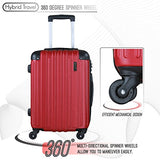 3 Pc Luggage Set Durable Lightweight Spinner Suitecase Lug3 1602 Red