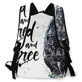 Multi leisure backpack,Panther Watercolor Painting Predator Animals, travel sports School bag for adult youth College Students