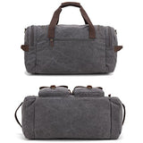 Canvas Duffle Bag overnight bag 22 inch Leather Weekend Bag Carry On Travel Bag Luggage Oversized Holdalls for Men and Women