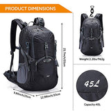 G4Free Black Hiking Backpack Backpacking Backpacks with Rain Cover Waterproof Bladder for Men