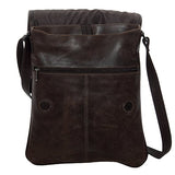 Piel Leather Vintage Laptop Vertical Slim Messenger, Vintage Brown, One Size