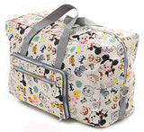 Foldable Travel Duffle Bag for Women Girls Large Cute Floral Weekender Overnight Carry On Bag for Kids Checked Luggage Bag (Z-Beige Mouse)