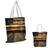 United States canvas messenger bag Vintage American Flag on Wooden Planks Wall Background Grunge