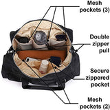 Nylon Travel Tote Cross-body Carry On Bag with shoulder strap (Black)