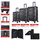 DUKAP Zonix Lightweight Hardside 3 piece set 20''/26''/30'' - Wine/Red