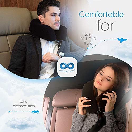 Everlasting Comfort Memory Foam Travel Pillow - Airplane Neck Rest