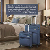 Regent Square Travel - Luggage Set With Spinner Goodyear Wheels - Built-In TSA Lock - Set of 3 Pieces - Soft Case - Night Blue