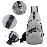 Male Leisure Sling Chest Pack Crossbody Bags for Men Messenger Canvas USB Charging Leather Handbag Shoulder Bags