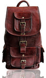18" genuine leather backpack for women fits 17" Laptop large hiking rucksack for men drawstring
