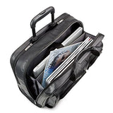 Solo Franklin Premium Leather 15.6 Inch Rolling Laptop Case, Black