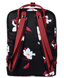 HotStyle Convertible Floral Backpack for Girls - Waterproof fits 14-inch Laptop - Black