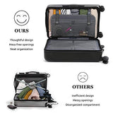 GoPenguin Luggage, Carry On Luggage with Spinner Wheels, Hardshell Suitcase for Travel with Built in TSA Lock Navy Blue