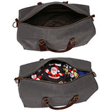 S-Zone Canvas Pu Leather Trim Travel Duffel Shoulder Handbag Weekender Carry On Luggage With Shoe
