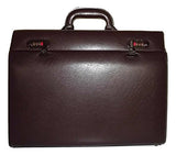 Mancini Leather Slim Attache Laptop Briefcase Bordeaux/Burgundy