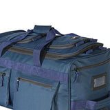 Olympia Luggage 22" 8 Pocket Rolling Duffel Bag (Navy / Gray)