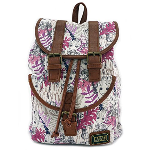Loungefly Marvel Guardians Of The Galaxy Groot Leaves Canvas Backpack