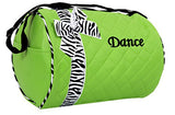 Dance Bag - Quilted Zebra Duffle In Green