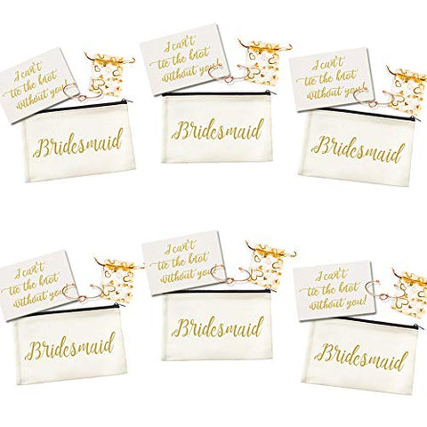 Ibride Bridesmaid Gifts Makeup Bag Set of 6