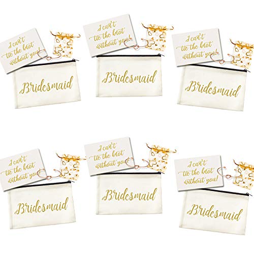 Ibride Bridesmaid Gifts Makeup Bag Set of 6