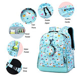 Choco Mocha Unicorn Backpack for Girls Elementary Backpack 15 inch Kindergarten Backpack for Girls Pegasus Bookbag 6-8 Primary Kids School Backpacks with Chest Strap Gift Blue