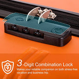 Merax 3 Pcs Luggage Set Expandable Hardside Lightweight Spinner Suitcase (Orange)