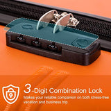 Merax 3 Pcs Luggage Set Expandable Hardside Lightweight Spinner Suitcase (Orange)