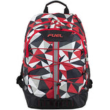 Fuel Terra Sport Spacious School Backpack with Front Bungee, Red Geo