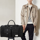 ZUMIT 45L Travel Duffel Bag Mens Womens Large Foldabling Luggage Water-resistant Super Lightweight Shoulder Suitcase Holdall Tote Handbag Brief Case Black #806-S