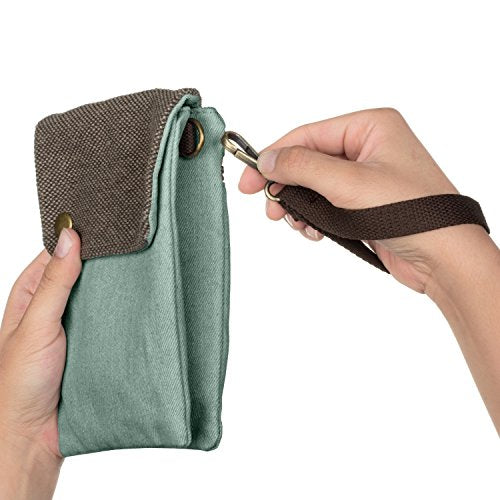 TSV Small Canvas Cell Phone Purse Wallet