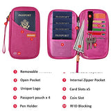 Travel Wallet RFID Blocking Document Organizer Bag, Family Passport Holder