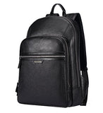 BISON DENIM Classic School Laptop Backpack Genuine Leather Book Bag College Travel Hiking Daypack