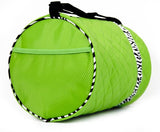 Dance Bag - Quilted Zebra Duffle In Green