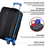 Olympia Apache 3Pc Hardcase Spinner Luggage Set, Black/Blue
