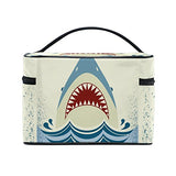 LORVIES Shark Jaws Cosmetic Bag Travel Makeup Train Cases Storage Organizer