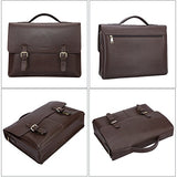 Banuce Vintage Faux Leather Briefcase for Men PU Business Tote Messenger Satchel 14" Laptop Bag