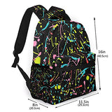 Multi leisure backpack,Neon Splatter Pattern, travel sports School bag for adult youth College Students