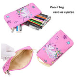 Girls Backpack for Kids Elementary Bookbag Girly School Bag with Insulated Lunch Tote and Pencil Pouch for Children (Light Pink - 3 Pices)