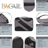 Bagail 6 Set Packing Cubes,3 Various Sizes Travel Luggage Packing Organizers(Dark Grey)