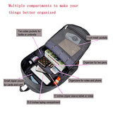 HEXIN Grey Water Repellent Canvas Collapsible Rucksack 15 inch Computer Bag Pack